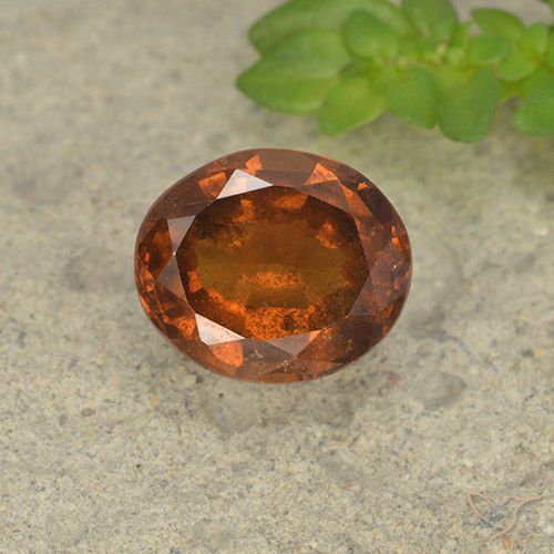 1.78ct Натуральный Темно-оранжевый Гранат Гессонит, Овал, VS-SI
