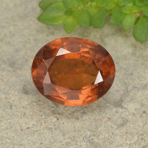 2.27ct Натуральный Янтарный Апельсин Гранат Гессонит, Овал, VS-SI