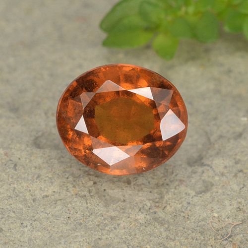 2.14ct Натуральный Темно-оранжевый Гранат Гессонит, Овал, VS-SI