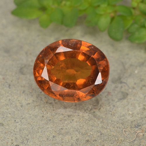 1.81ct Натуральный Янтарный Апельсин Гранат Гессонит, Овал, VS-SI