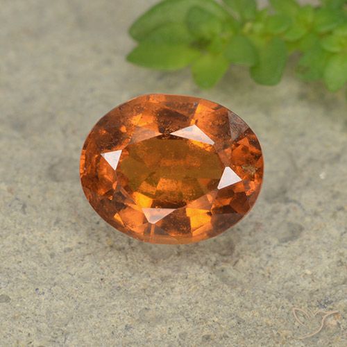 1.82ct Натуральный Янтарный Апельсин Гранат Гессонит, Овал, VS-SI