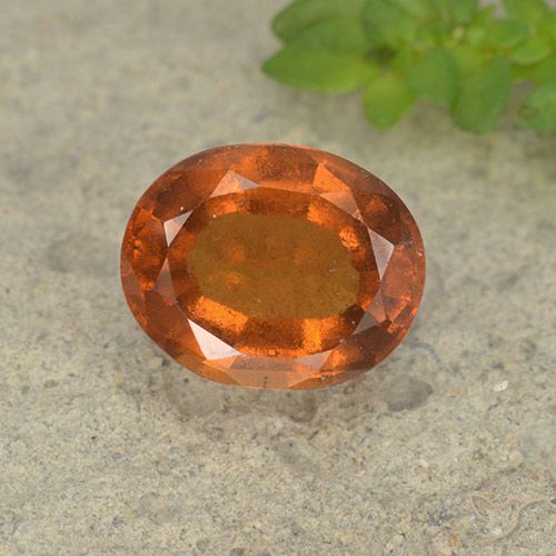 2.15ct Натуральный Темно-оранжевый Гранат Гессонит, Овал, VS-SI