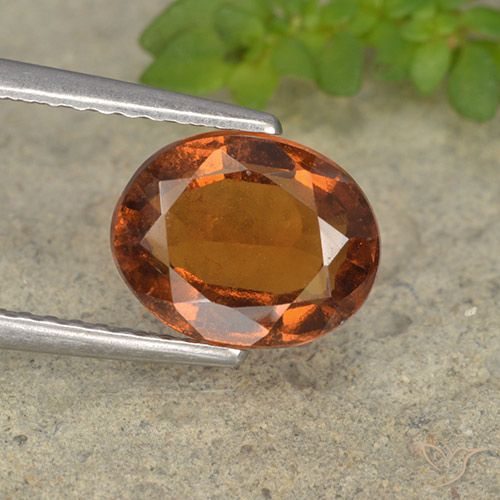 2.30ct Натуральный Темно-оранжевый Гранат Гессонит, Овал, VS-SI