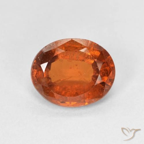 2.11ct Натуральный Темно-оранжевый Гранат Гессонит, Овал, VS-SI