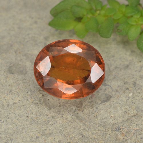 1.73ct Натуральный Темно-оранжевый Гранат Гессонит, Овал, VS-SI