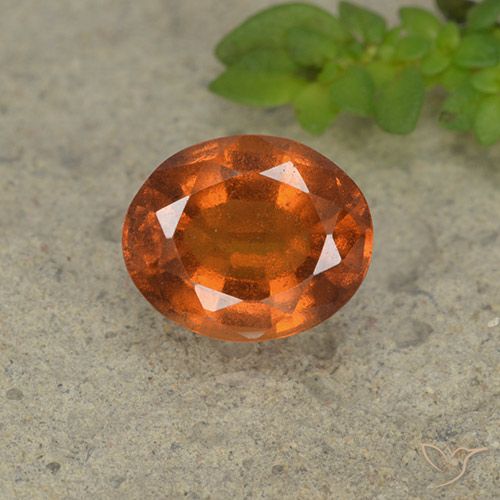 2.07ct Натуральный Темно-оранжевый Гранат Гессонит, Овал, VS-SI