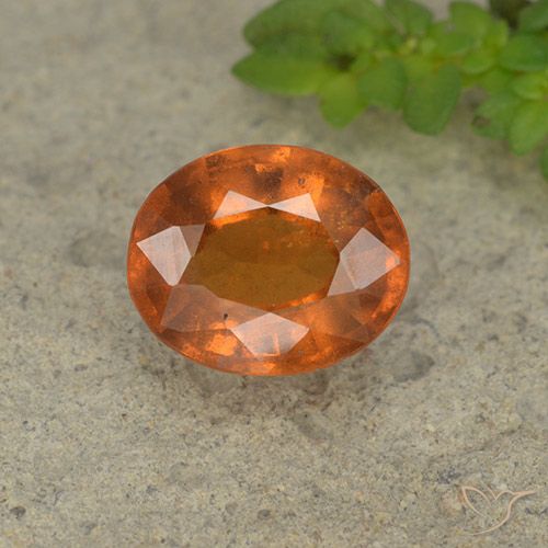 2.05ct Натуральный Темно-оранжевый Гранат Гессонит, Овал, VS-SI
