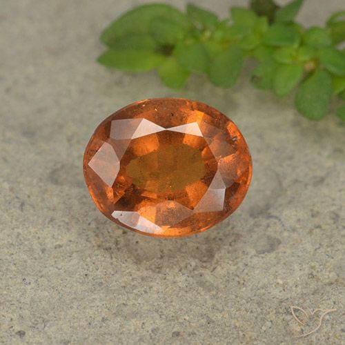 1.94ct Натуральный Темно-оранжевый Гранат Гессонит, Овал, VS-SI