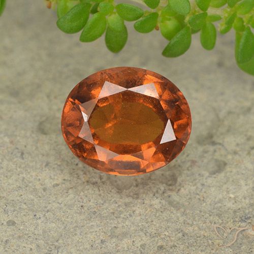 1.89ct Натуральный Темно-оранжевый Гранат Гессонит, Овал, VS-SI