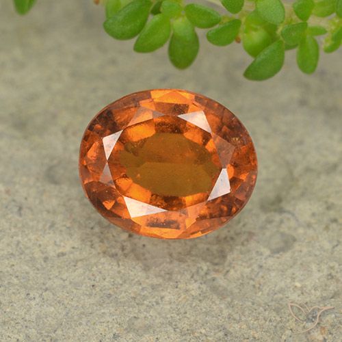 1.96ct Натуральный Средне-темно-оранжевый Гранат Гессонит, Овал, VS-SI