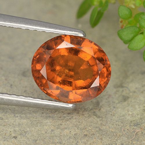2.20ct Натуральный Темно-оранжевый Гранат Гессонит, Овал, VS-SI