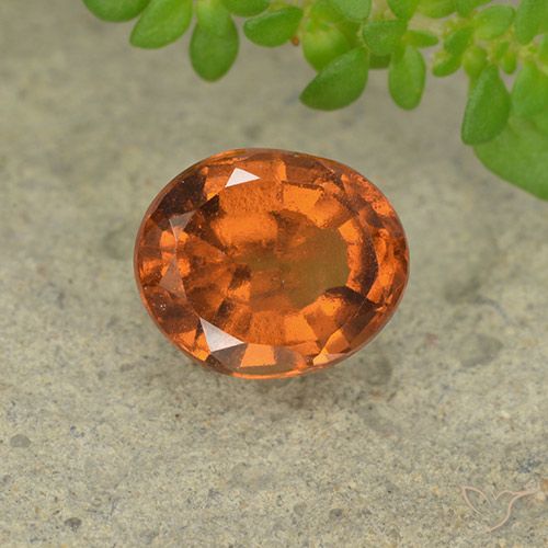 1.77ct Натуральный Темно-оранжевый Гранат Гессонит, Овал, Чистота VS