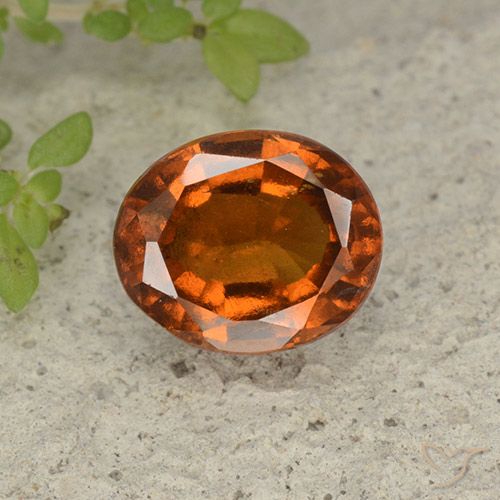 2.32ct Натуральный Темно-оранжевый Гранат Гессонит, Овал, VS-SI