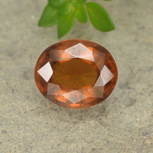 2.10ct Натуральный Средне-темно-оранжевый Гранат Гессонит, Овал, VS-SI