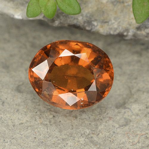 2.08ct Натуральный Темно-оранжевый Гранат Гессонит, Овал, Чистота VS