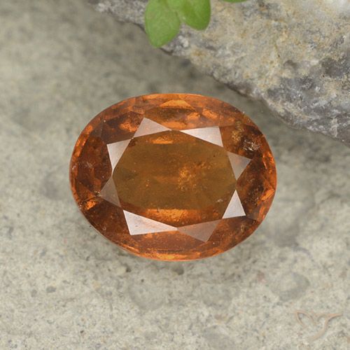 2.14ct Натуральный Средне-темно-оранжевый Гранат Гессонит, Овал, VS-SI