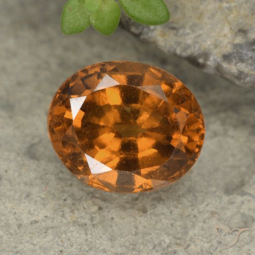 1.79ct Натуральный Земля Оранжевый Гранат Гессонит, Овал, VS-SI