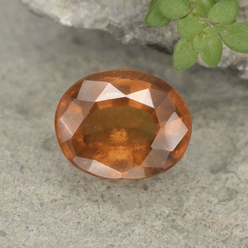 1.73ct Натуральный Темно-оранжевый Гранат Гессонит, Овал, VS-SI