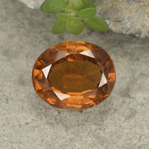 1.93ct Натуральный Средне-темно-оранжевый Гранат Гессонит, Овал, Чистота VS