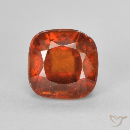 1.91ct Натуральный Красновато-оранжевый Гранат Гессонит, Подушка, Чистота VS