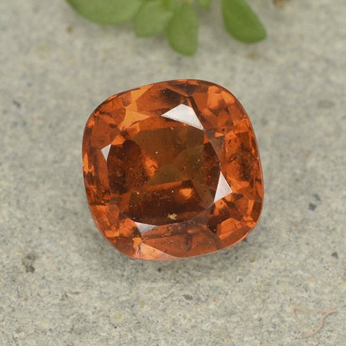 1.86ct Натуральный Средне-темно-оранжевый Гранат Гессонит, Подушка, VS-SI
