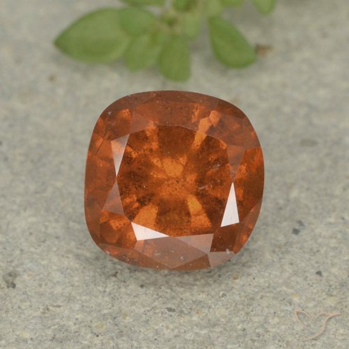 1.74ct Натуральный Средний апельсин Гранат Гессонит, Подушка, VS-SI