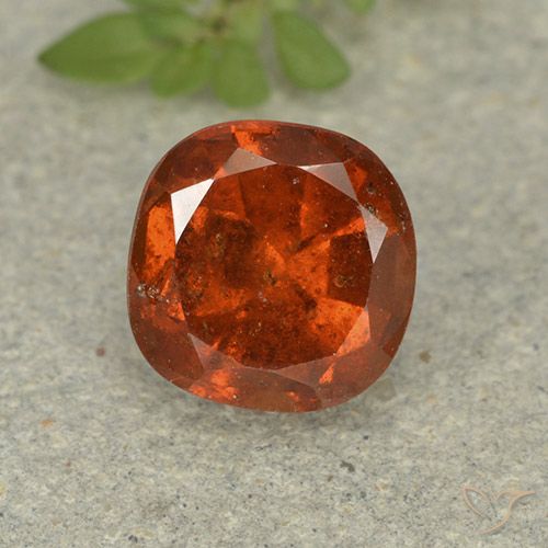 1.91ct Натуральный Красновато-оранжевый Гранат Гессонит, Подушка, VS-SI