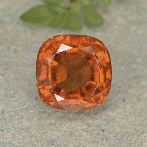 1.92ct Натуральный Темно-оранжевый Гранат Гессонит, Подушка, VS-SI