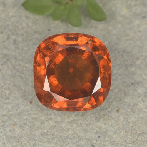 1.91ct Натуральный Темно-оранжевый Гранат Гессонит, Подушка, Чистота VS