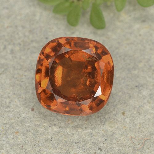 1.80ct Натуральный Средний апельсин Гранат Гессонит, Подушка, VS-SI
