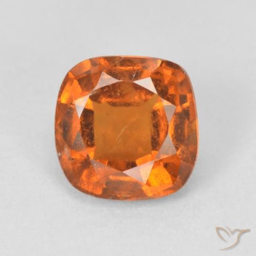 1.83ct Натуральный Темно-оранжевый Гранат Гессонит, Подушка, VS-SI