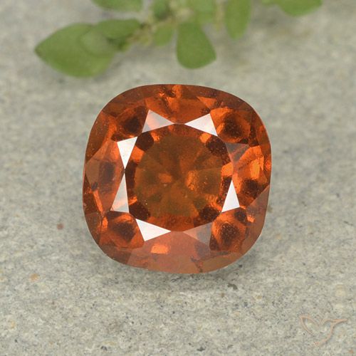 1.75ct Натуральный Янтарный Апельсин Гранат Гессонит, Подушка, Чистота VS