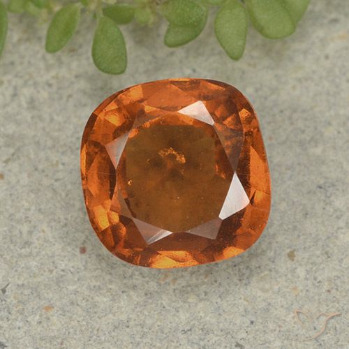 1.94ct Натуральный Средне-темно-оранжевый Гранат Гессонит, Подушка, Чистота VS