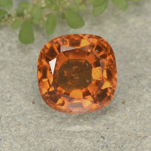 1.88ct Натуральный Желтовато-оранжевый Гранат Гессонит, Подушка, VS-SI