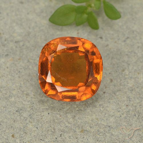 1.80ct Натуральный Средний апельсин Гранат Гессонит, Подушка, Чистота VS