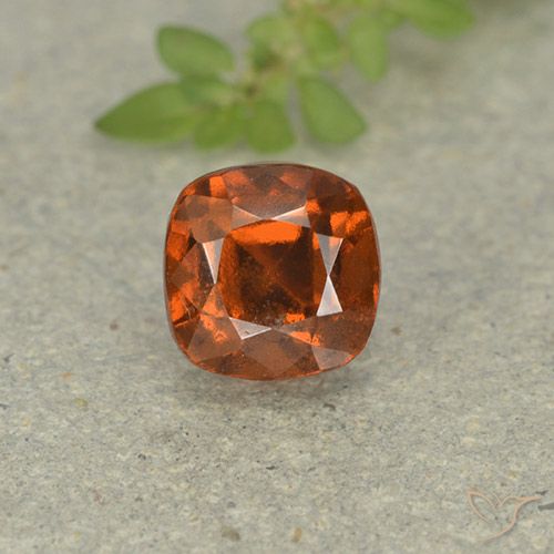 1.92ct Натуральный Средний апельсин Гранат Гессонит, Подушка, Чистота VS