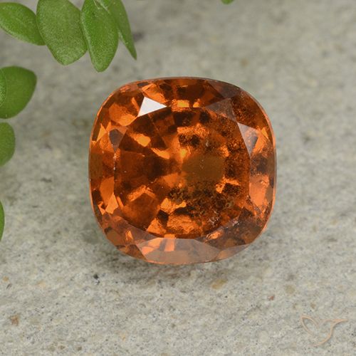 1.80ct Натуральный Янтарный Апельсин Гранат Гессонит, Подушка, Чистота VS