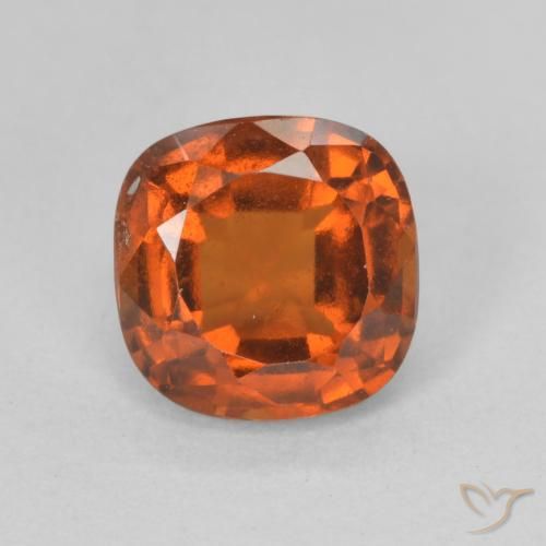 1.93ct Натуральный Красновато-оранжевый Гранат Гессонит, Подушка, Чистота VS
