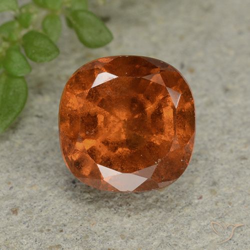 1.95ct Натуральный Средне-темно-оранжевый Гранат Гессонит, Подушка, VS-SI