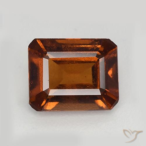 2.33ct Натуральный Темно-оранжевый Гранат Гессонит, Изумрудная огранка, Чистота VS
