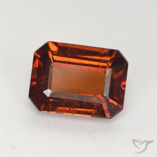 2.23ct Натуральный Средний апельсин Гранат Гессонит, Изумрудная огранка, Чистота VS