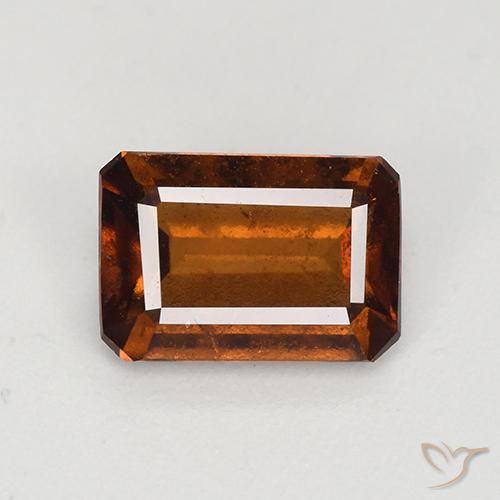 1.92ct Натуральный Темно-оранжевый Гранат Гессонит, Изумрудная огранка, Чистота VS