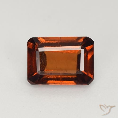 1.95ct Натуральный Темно-оранжевый Гранат Гессонит, Изумрудная огранка, Чистота VS