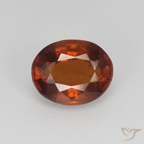 1.56ct Натуральный Теплый коричневый Гранат Гессонит, Овал, Чистота VS