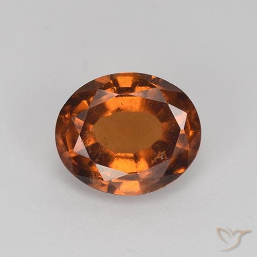 1.86ct Натуральный Оранжево-коричневый Гранат Гессонит, Овал, VS-SI