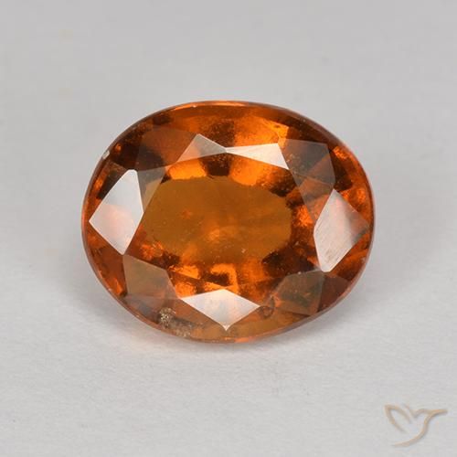 1.76ct Натуральный Огонь Оранжевый Гранат Гессонит, Овал, Чистота VS