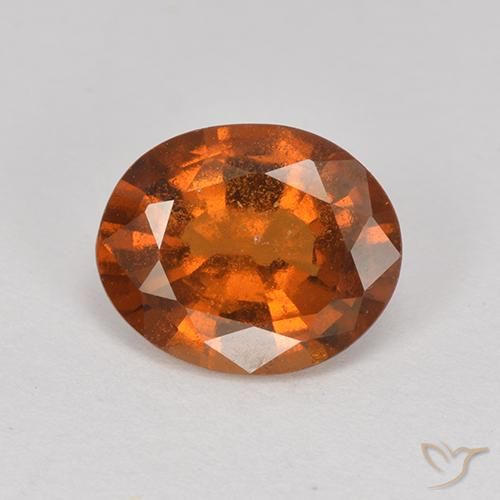 1.80ct Натуральный Темно-оранжевый Гранат Гессонит, Овал, VS-SI