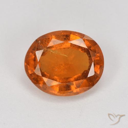 2.18ct Натуральный Темно-оранжевый Гранат Гессонит, Овал, VS-SI