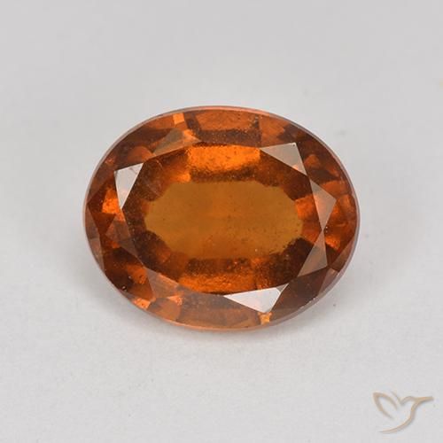 2.00ct Натуральный Янтарный Апельсин Гранат Гессонит, Овал, Чистота VS
