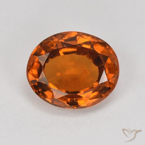 1.87ct Натуральный Темно-оранжевый Гранат Гессонит, Овал, Чистота VS